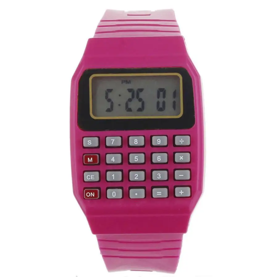 Кварцевые наручные часы Горячая Новая мода Специальные Unsex силиконовые многоцелевой Дата Время электронные наручные калькулятор часы 512
