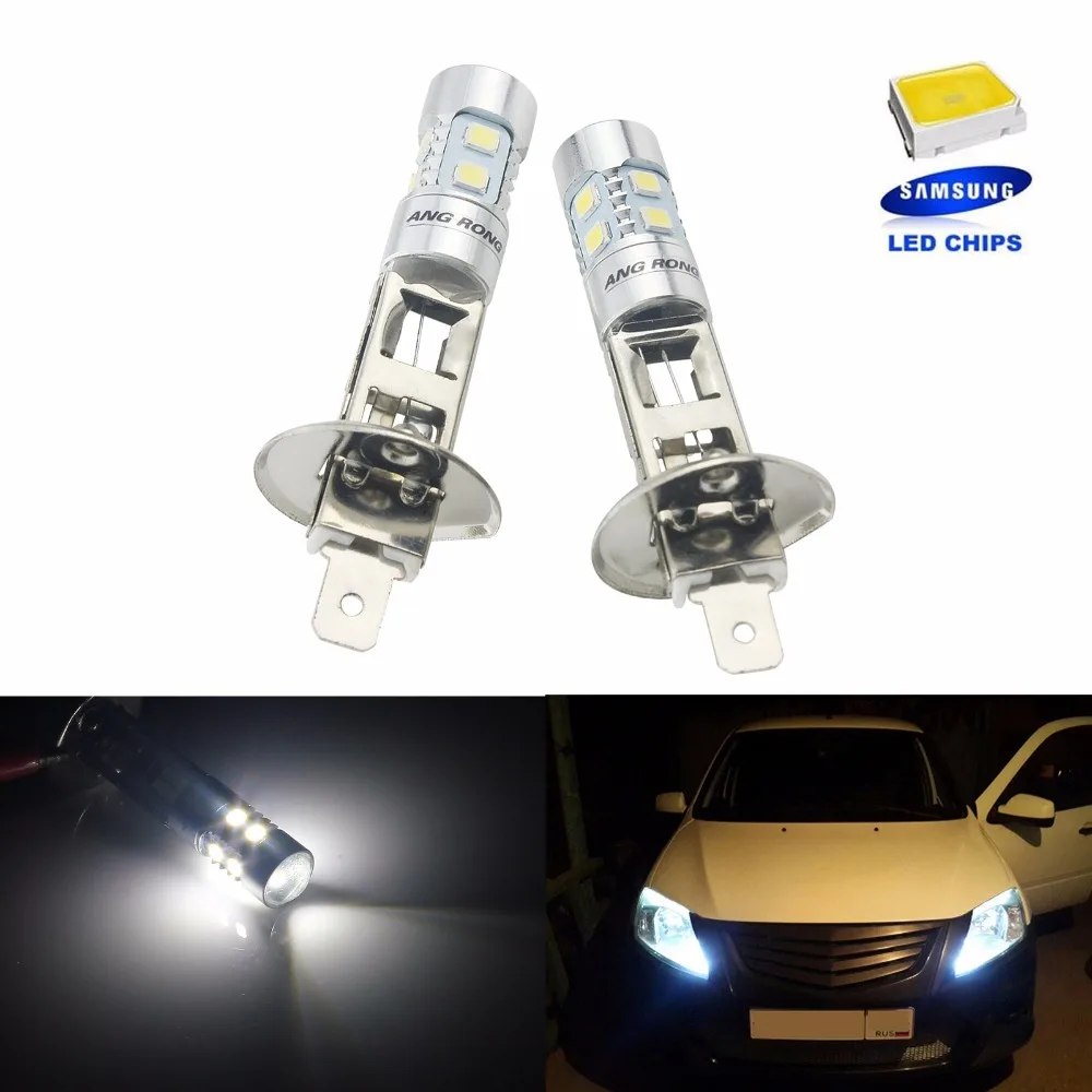 ANGRONG 2x H1 448 10 SMD SAMSUNG светодиодный дневный DRL фара противотуманная фара Лампа 12 В белый(CA304