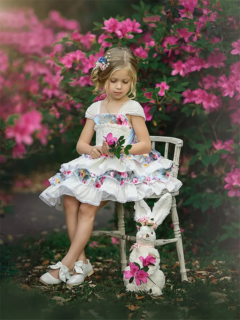 Платье с цветочным рисунком для девочек; летнее платье; костюмы для маленьких девочек; кружевные Детские платья-пачки для девочек; одежда для малышей; bebe vestidos; 1-5 лет