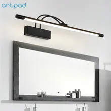 Artpad American 41cm 8W Iron Black Bathroom Wall Light Fixtures Side Mirror Light Retro Lamp Led Make Up Dressing Room Fixtures american retro bathroom bathroom mirror lamp european iron mirror double iron wall light glass lamp wall lamps