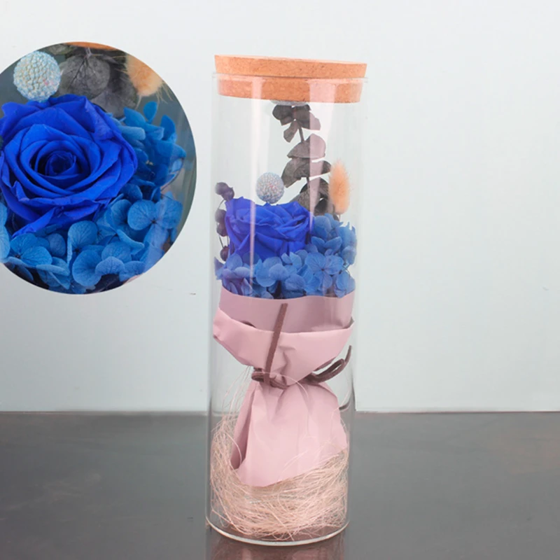 JAROWN 영원한 꽃 소원 병 비누 장미 다채로운 빛나는 크리 에이 티브 유리 병 크리스마스 선물 웨딩 파티 장식 (16)