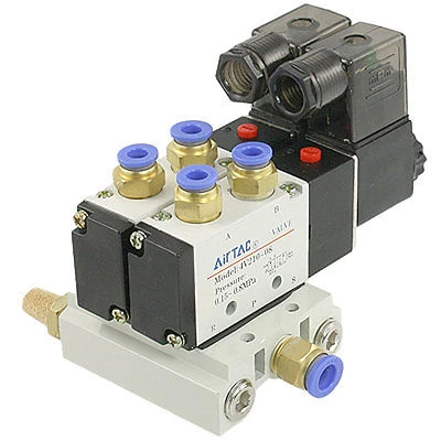 4V210-08 DC 24V 2 Positions Solenoid Valve Base Quick Fittings Mufflers Set 4V210-08 DC 24V 2 Positions Solenoid Valve Base Quick Fittings Mufflers Set