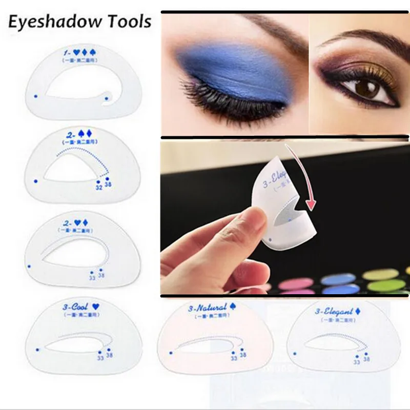 

Hot 6 pcs/pack Eyebrow Stencils Eyeshadow models eyeshadow auxiliary tools Tracing shadow card Draw the eye makeup tools