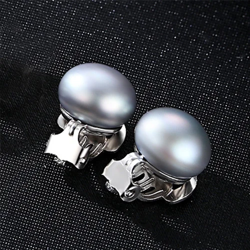 JOYMARK 4 Colors Freshwater Pearl Clip Earrings For Women Sterling Silver Ear Clip No Need Pierced Ears Fashion Jewelry JPSE048