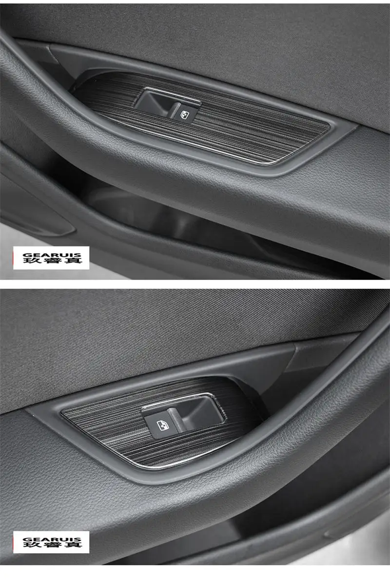 Автомобильный Стайлинг, двери, подлокотники, панели, отделка, окно, стекло, кнопки подъема, рамка, наклейки для Audi A4 B9, интерьер, авто аксессуары, LHD
