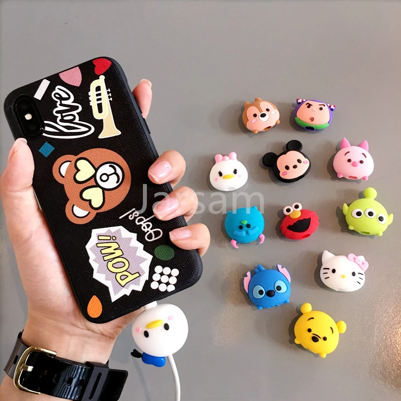 

wholesale socket car phone holder Cartoon Protector Cable Cord Saver Cover Coque For iPhone 8 Plus 5 5S SE 5C 6 6S 7 X Xs Max XR