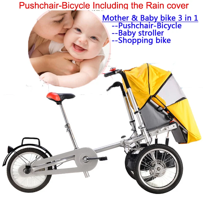 

Excelli 16" Folding Mother Baby Stroller Free Rain Cover Pushchair Bike Carrier Carrinho Pushchair-Bicycle Baby Strollers 3 in 1
