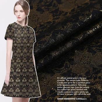 

Gold thread flower jacquard fabric elegant dress yarn dyed fabric French fashion gold thread jacquard fabric cloth