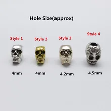 5 шт./упак. череп разные 4 стиля маленькая металлическая коса для волос dread дредлок бусины кольца трубка приблизительно 4-4,5 мм Внутреннее отверстие ювелирные изделия