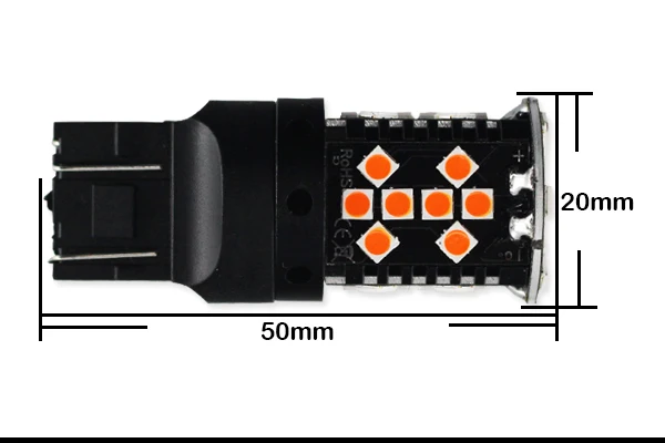 IJDM Canbus 7443 светодиодный без гипер вспышки 21 Вт янтарно-желтый T20 992A W21/5 Вт светодиодный лампы для указателей поворота, дневные ходовые огни