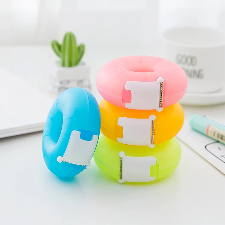 

Japanese Stationery Colorful Doughnut Masking Tape Cutter Washi Tape Storage Organizer Cutter Office Tape Dispenser Supplies