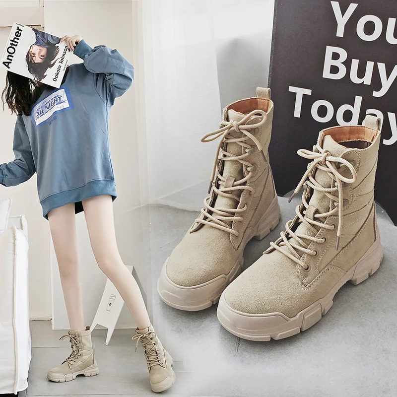 

MYCORON 2018 New Black Ankle Shoes Women High Heels Leather Boots Woman Winter Autumn Platform Boots Women Schoenen Vrouw