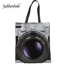 Jackhereluk старинная камера с принтом повседневные женские холщовые сумки для шоппинга многоразовые сумки Женская походная сумка для хранения Эко сумки женские