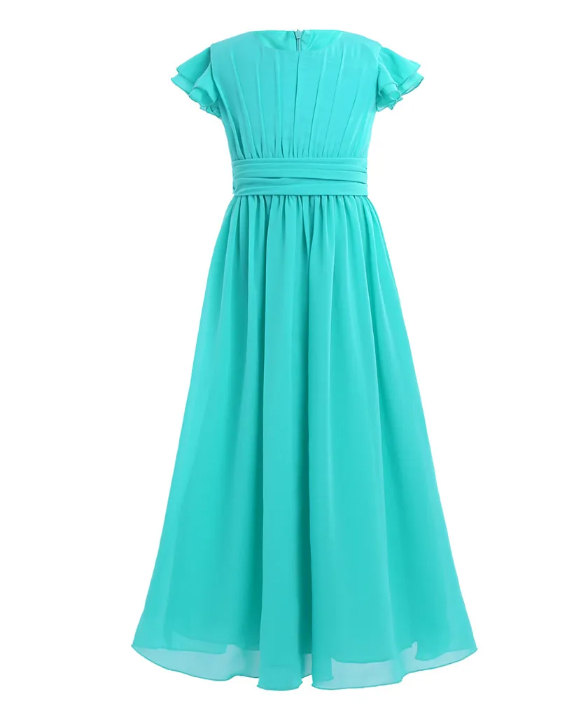 iEFiEL Sleeveless Kids Teenage Flower Girl Dress Floor Length Pageant Wedding Party Formal Occassion Wedding Girls Tulle Dress- HTB1tlIDhS I8KJjy0Foq6yFnVXav