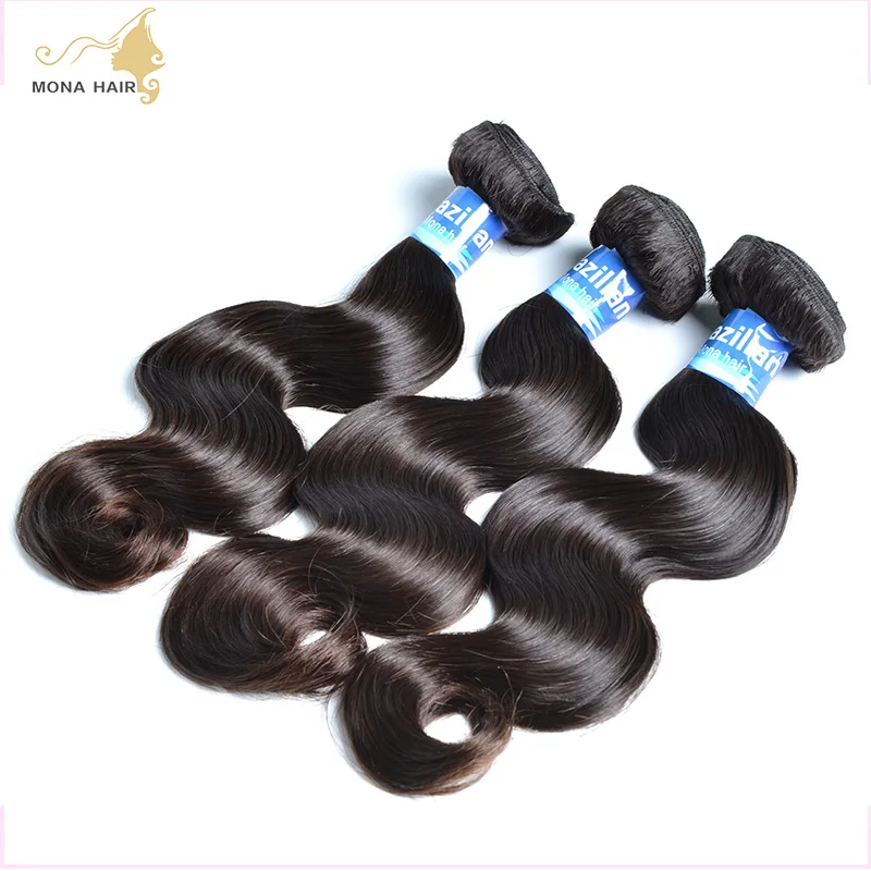 

Mona Hair Product 8A Brizilian Virgin Hair Body Wave 2pcs/lot 100% Unprocessed Wet and Wavy Hair Weave Bundles