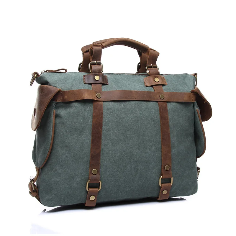 2018 Винтаж Водонепроницаемый холст Бизнес Crossbody Портфели основные Laptop школьные