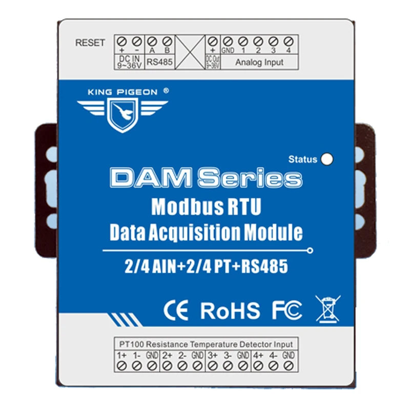 Модуль сбора данных Modbus RTU 4 аналогового входа канала термометр сопротивления PT