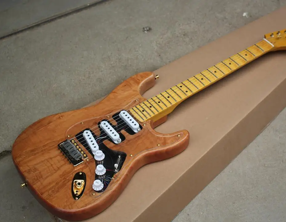 

Factory custom natural wood Electric Guitar with Acrylic Pickguard,Gold Hardwares services as you request free shipping