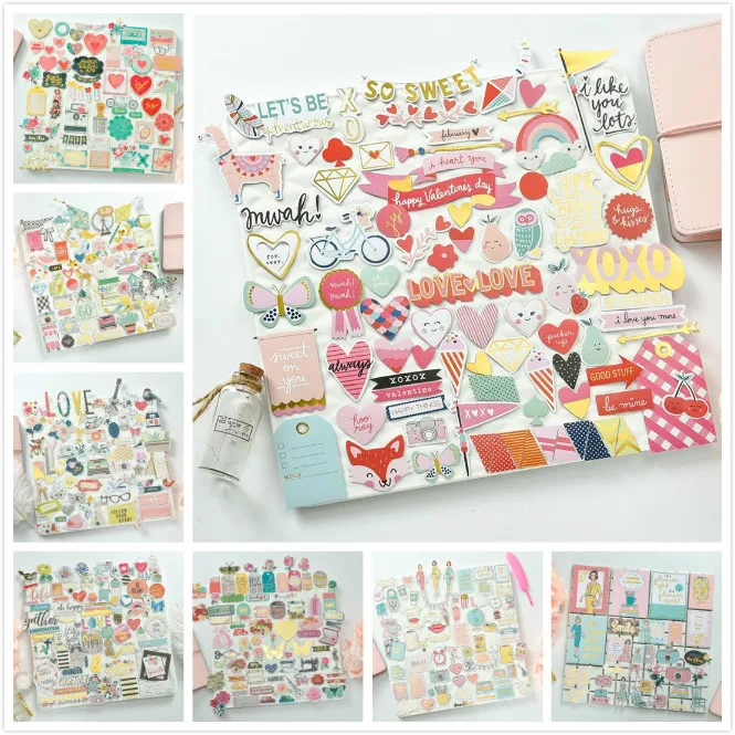 

VUAWRTG New Lovely Colorful Cardstock Die Cuts for Scrapbooking Happy Planner/Card Making/Journaling Project DIY