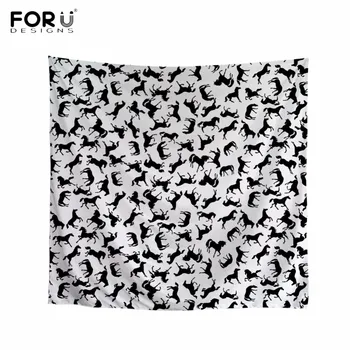 

FORUDESIGNS 3D Crazy Horse Herd Print Square Bandanas for Girls Boys Fashion Korean Hair Accessories Hairbands Small 53*53 Scarf
