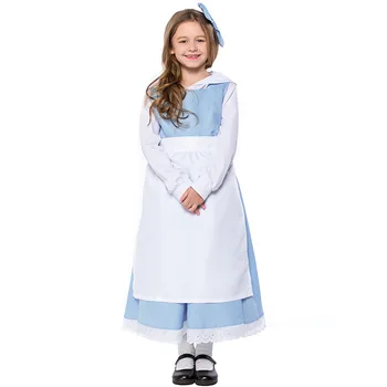 

Girl Fairytale Alice in Wonderland Lolita Costume Deluxe Book Week Children's Day Outfit Maid Fantasia Fancy Dress