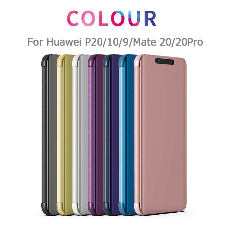 Творческое зеркало кожаный чехол для huawei P20 Коврики 20 P8 P10 P9 lite Pro Nova 3 3i honor 10 9 8 7 smart