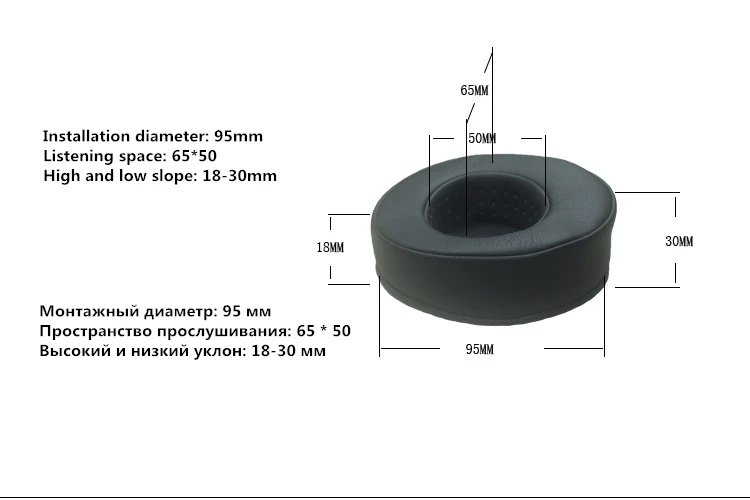 Сменные амбушюры из овечьей кожи с эффектом памяти подходят для многих других больших накладных наушников для Sennheiser для AKG 7,10 - Цвет: 95mm