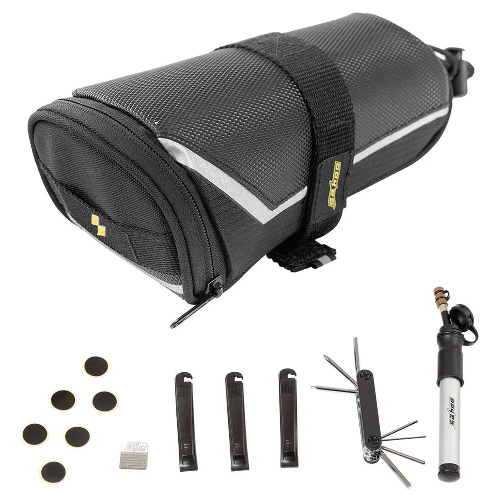 

SAHOO Multi-function Bicycle Repair Tool 7 in 1 Bike Tyre Pump Patch Tool Kit with Rear Bag Bicicleta Cycling Tool