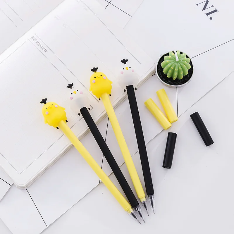 

36pcs creative cartoon modeling chicken black pen 0.5mm pen neutral pen