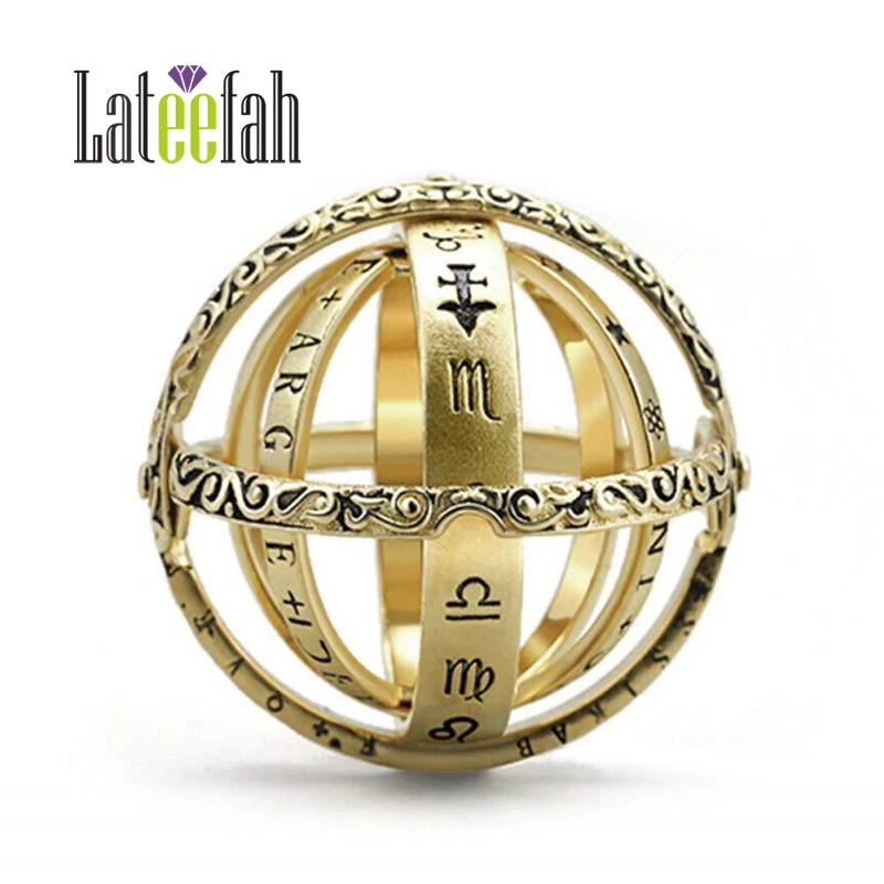 

Lattefah 2019 Hot Sale Astronomical Ball Ring Complex Rotating Clamshell Astronomical Ring Universe Student Constellation Ring