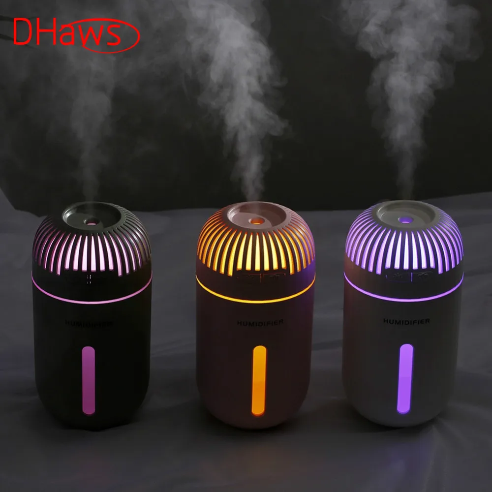 

DHaws 310ML Mini Air Ultrasonic Humidifier for Home Essential Oil Diffuser Atomizer Air Freshener Mist Maker 7 Color Night Light