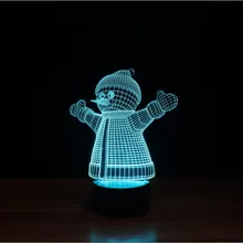 Рождественские украшения для дома 3D светодиодный ночник украшение для стола свет 1* Рождественский Снеговик и 1* Рождественская елка для продажи