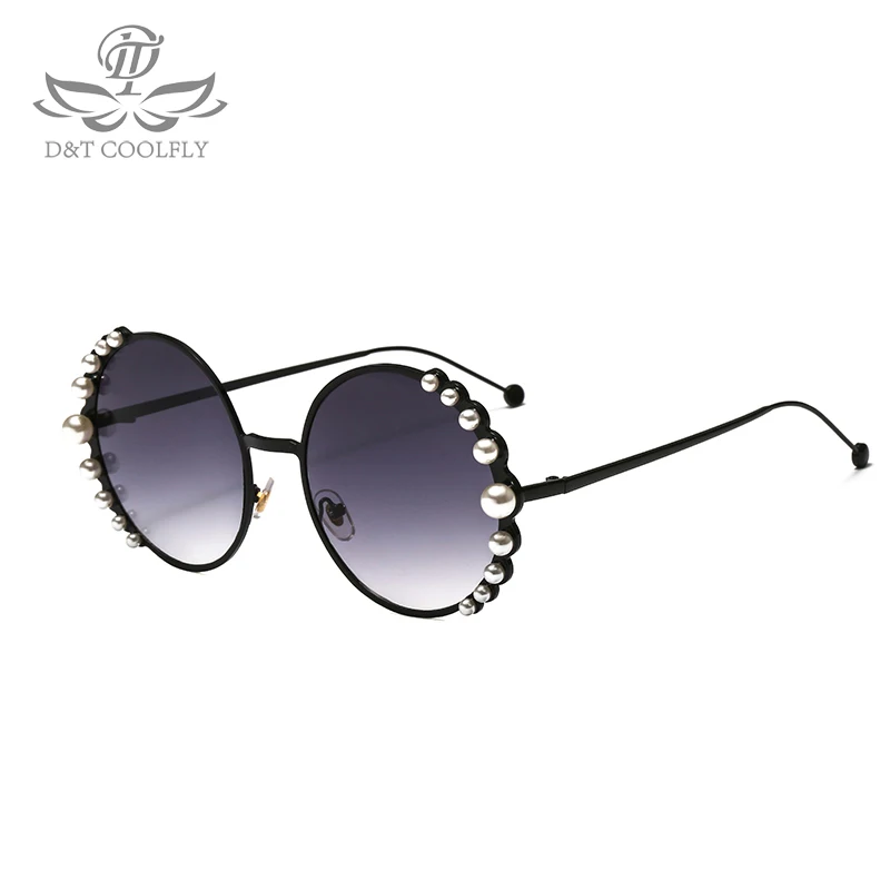 2020 New Luxury Pearl Sunglasses Women Fashion Metal Frame Round Sunglasses Brand Designer Mirror Pearl Sun Glasses UV400 images - 6