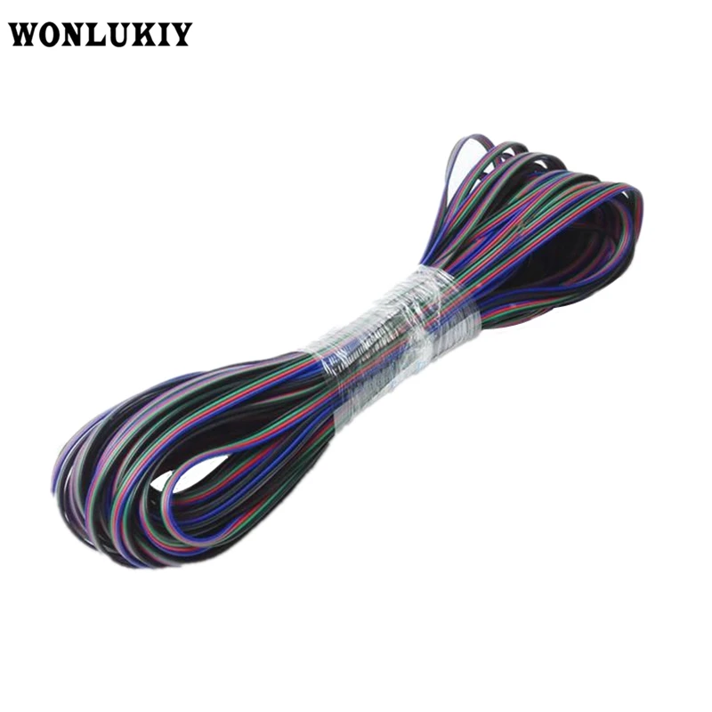 5 м/10 м/20 м/30 м/50 м 4Pin / 5pin Удлинительный провод 22 awg кабель для DC12V 3528 5050 RGB RGBW RGBWW