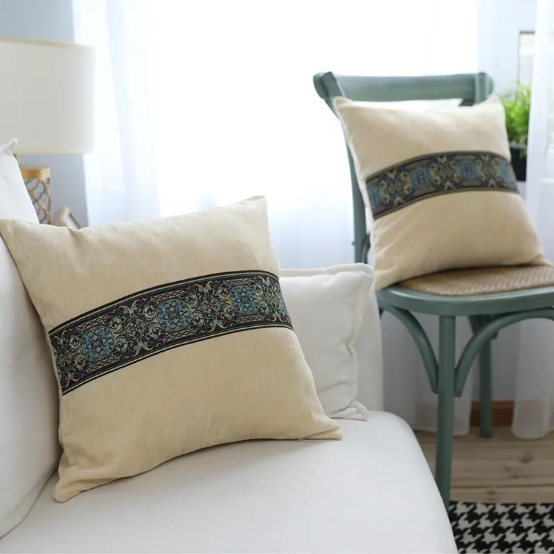 Наволочка с вышивкой, Современная однотонная наволочка для подушки, поясная подушка, квадратная гостиная, домашний текстиль, подарок Poduszki