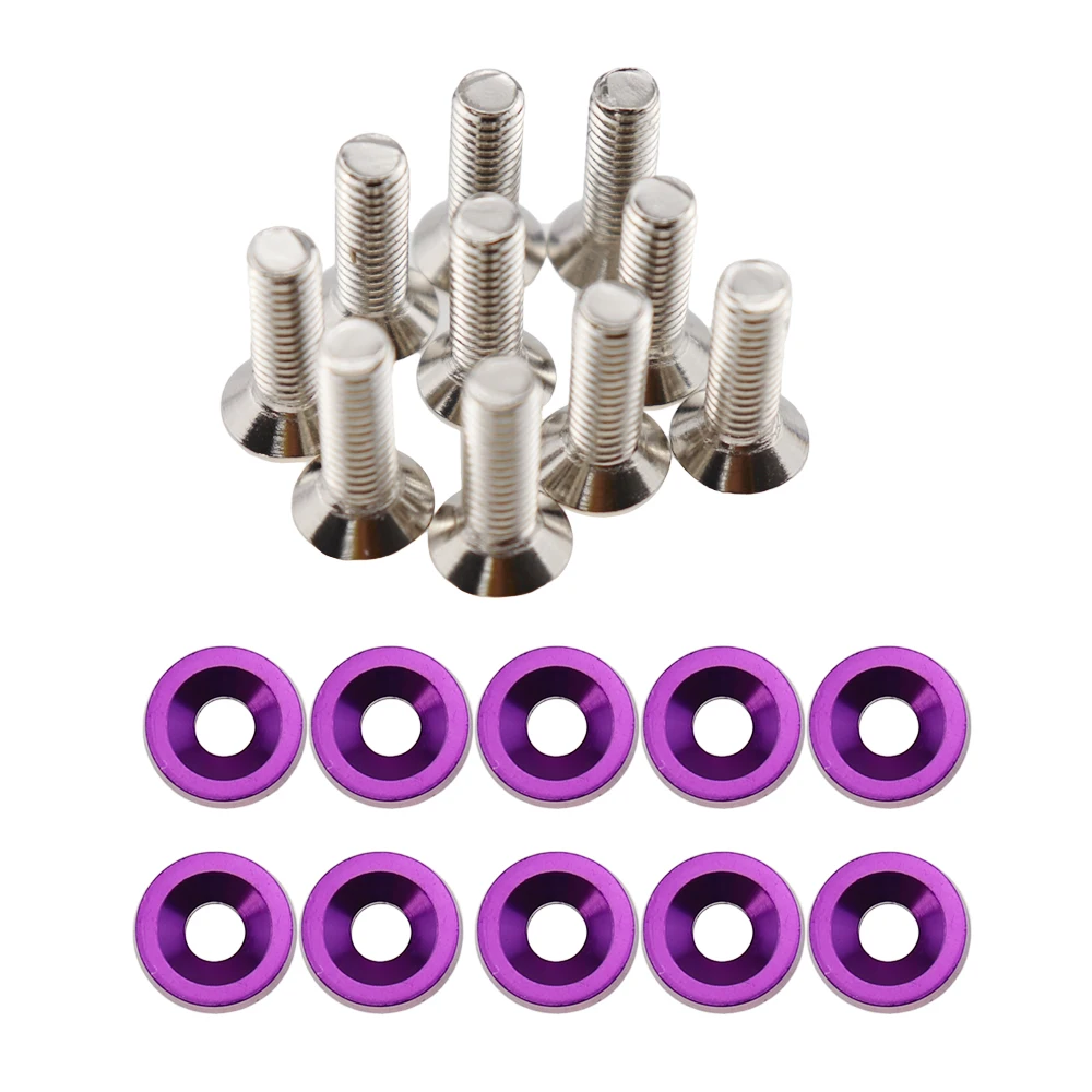 JDM Style Washer Nut License Plate Bolts Fender Flare Stickers M6x20 Universal Auto Car Styling Tuning Modification 10pcs/set car accessories auto accessories