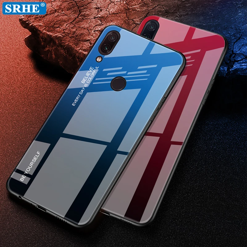 

For Xiaomi Redmi 7 Case Luxury Gradient Tempered Glass Back Cover Coque Case For Xiaomi Redmi 7 xiomi Redmi7 Phone Cases