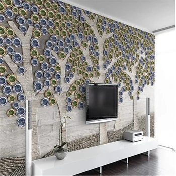 

beibehang Custom wall paper 3d personalized art 3D golden jewelry rich tree wallpaper living room wall wallpaper for kids room