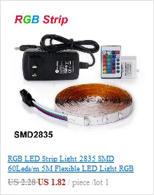 5 м RGB Светодиодные ленты свет 3528SMD DC12V гибкие светодио дный RGB свет ленты 60 светодио дный s/m, 2A Питание адаптер, 24 клавиши пульт дистанционного