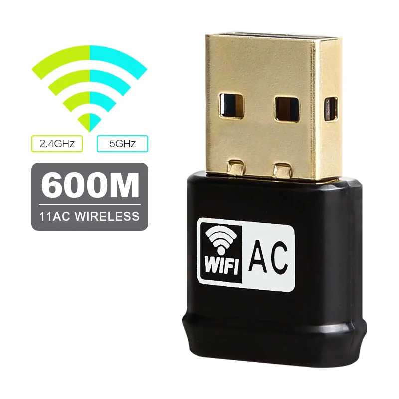 Беспроводной WiFi адаптер AC600Mbps USB WiFi сетевая карта RTL8811AU 2,4G 5G двухдиапазонный 802.11ac/a/b/g/n Wi-Fi адаптер Прямая поставка