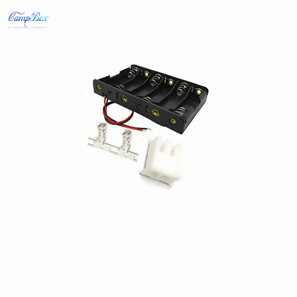 50Pcs 6xAA Battery Case Holder Socket Wire Junction Boxes With 15cm Wires XH 2 54 Header