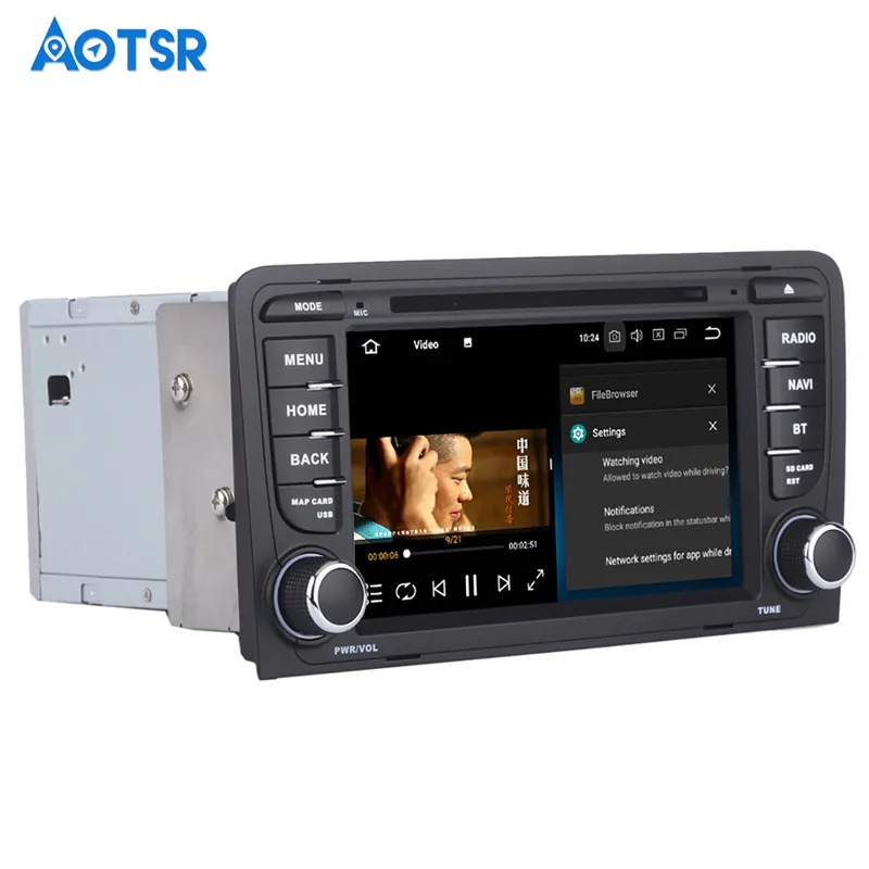 Top 7" 2 din Car DVD Player Android 8.0 4+32GB Octa Core for Audi A3 S3 2003-2013 Radio GPS Map Navigation Built-in Wifi 10