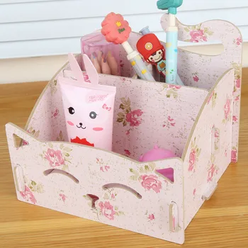 

Wooden Cute Cat Multifunction Storage Box For Jewelry Organizer Makeup Cosmetics Box Container Office Desk Storage Case Holder