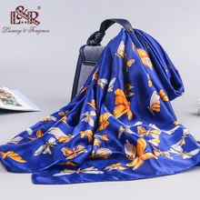 Элитный брендовый шелковый шарф Для женщин животных печати пляж шаль и Обёрточная бумага Платки женские шарфы плюс Размеры женский Хиджаб Украл бандана