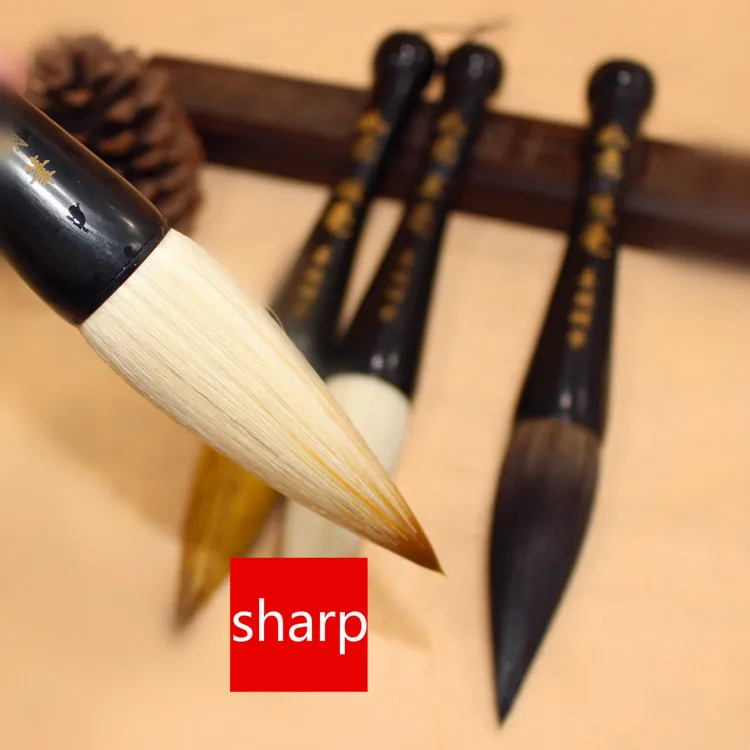 Медведь волос Китайский ручка-кисть для каллиграфии бык рогом Щетка в форме Хоппер мягкие шерстяные волосы кисть для китайской живописи