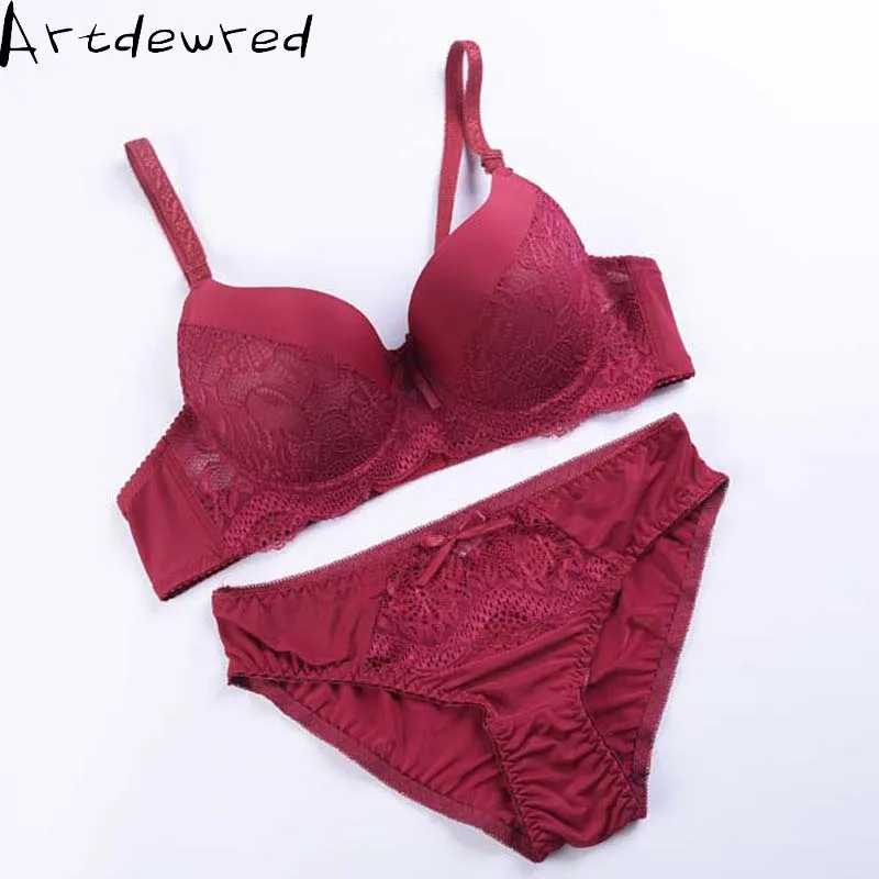 Artdewred ABC sexy bra set lace push up women underwear panty set cotton refreshing bra brief sets France lingerie suit