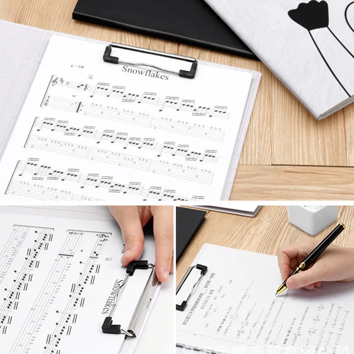 File Folder Organizer 1 Piece Kawaii A4 File Folder Board Document Paper Clip Writing Board Metal Report Cover Spine Bar Office Stationery