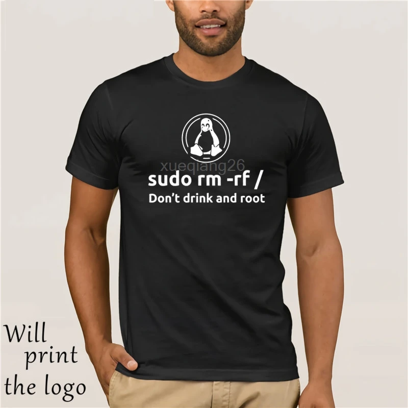 

Programmatore Linux Sudo rm rf T-Shirt Magliette Abbigliamento Maglietta Degli Uomini di Nero In Cotone A Manica Corta T-Shirt