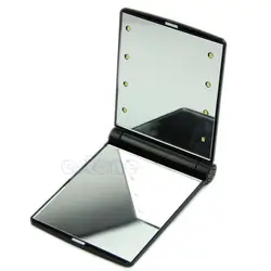 Косметическая складные Портативный компактное карманное зеркало с 8 стетодиодных приборов ламп