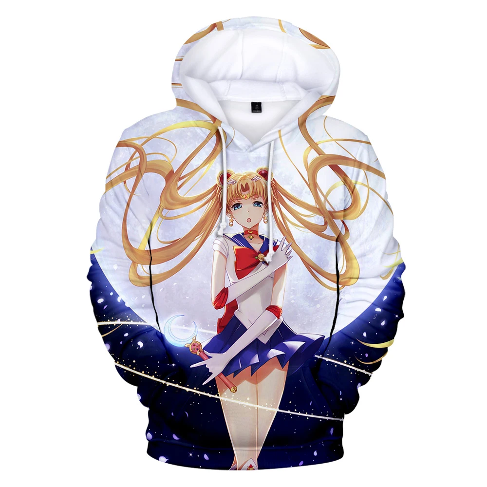 

New Fashion Sailor Moon Sweatshirt Boys/Girls Fashion Casual Harajuku Style Anime Hoodie Print Sailor Moon Pullovers Hooded